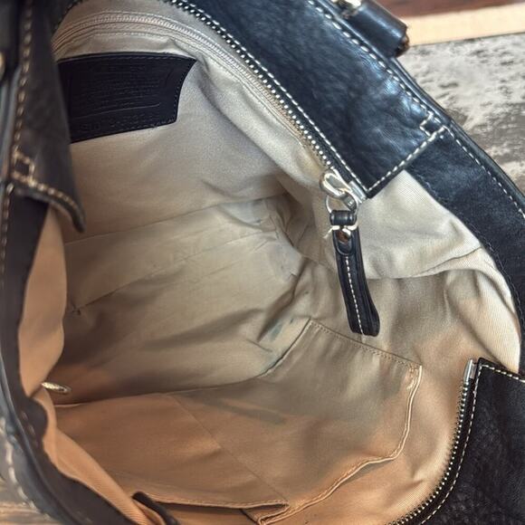 Coach Black Vintage Hamilton Pebbled Leather Handbag Tote Bag 13089 - Picture 6 of 6